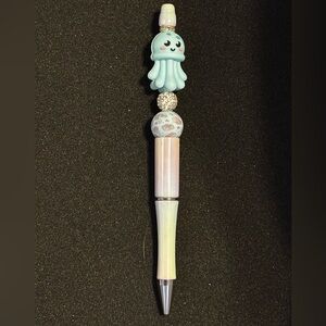 Kawaii Jellyfish Beaded Pen in Pastel Mint & Pink
